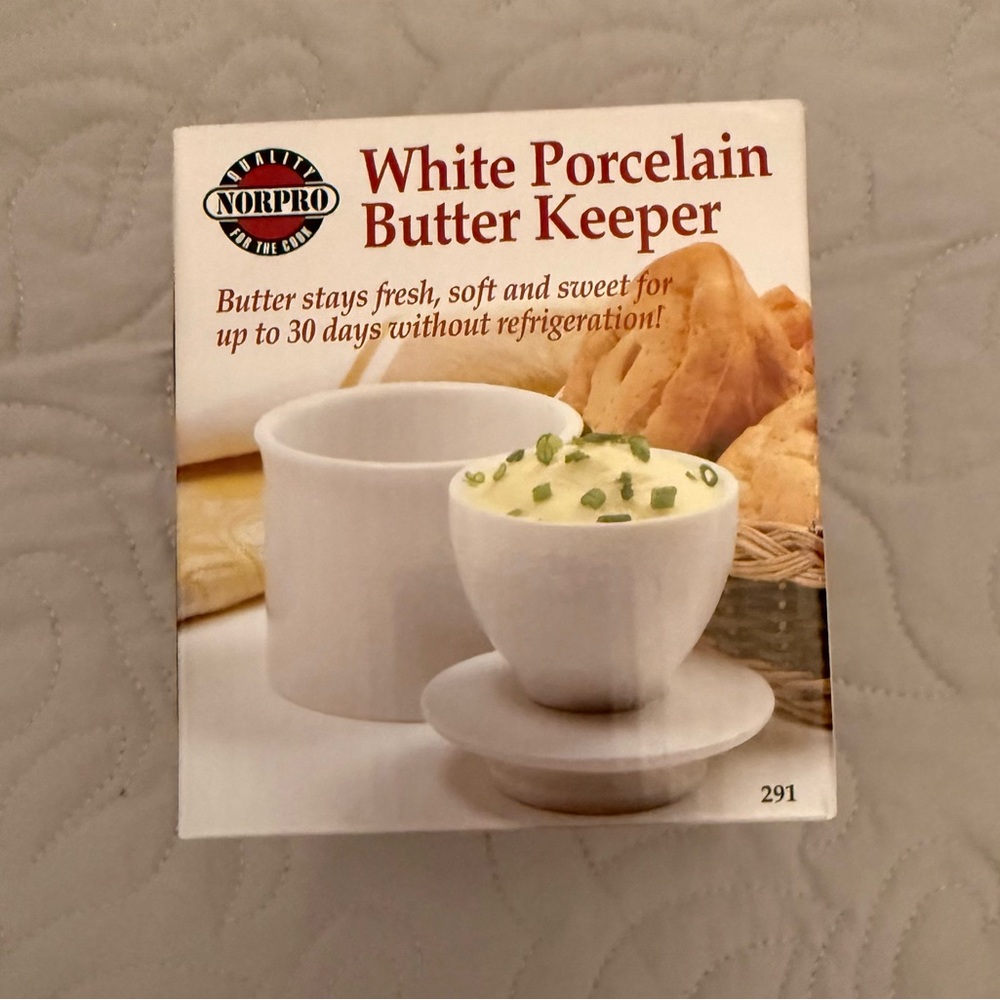 Norpro White Porcelain Butter Keeper